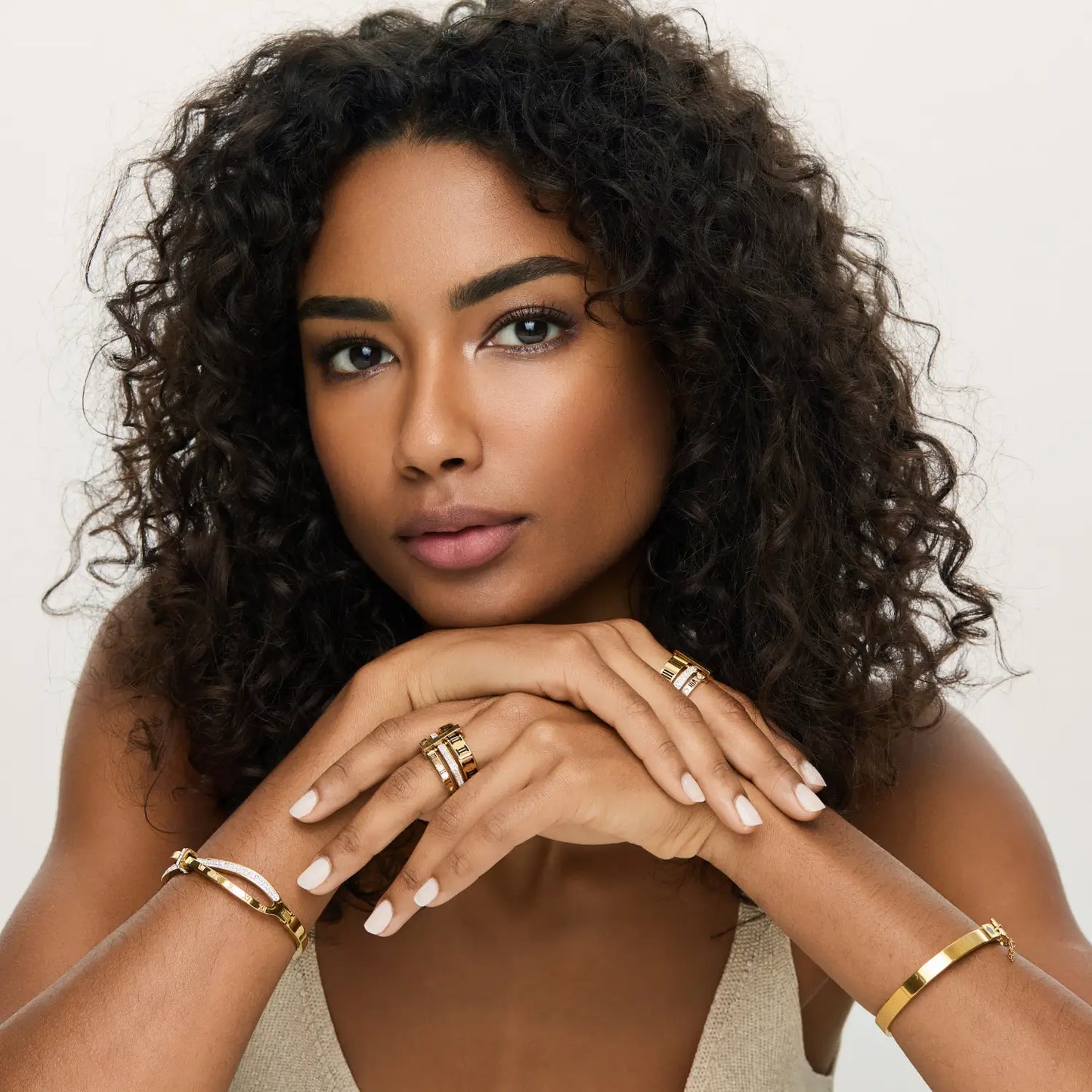 Anel Triplo Banhado em Ouro 18k