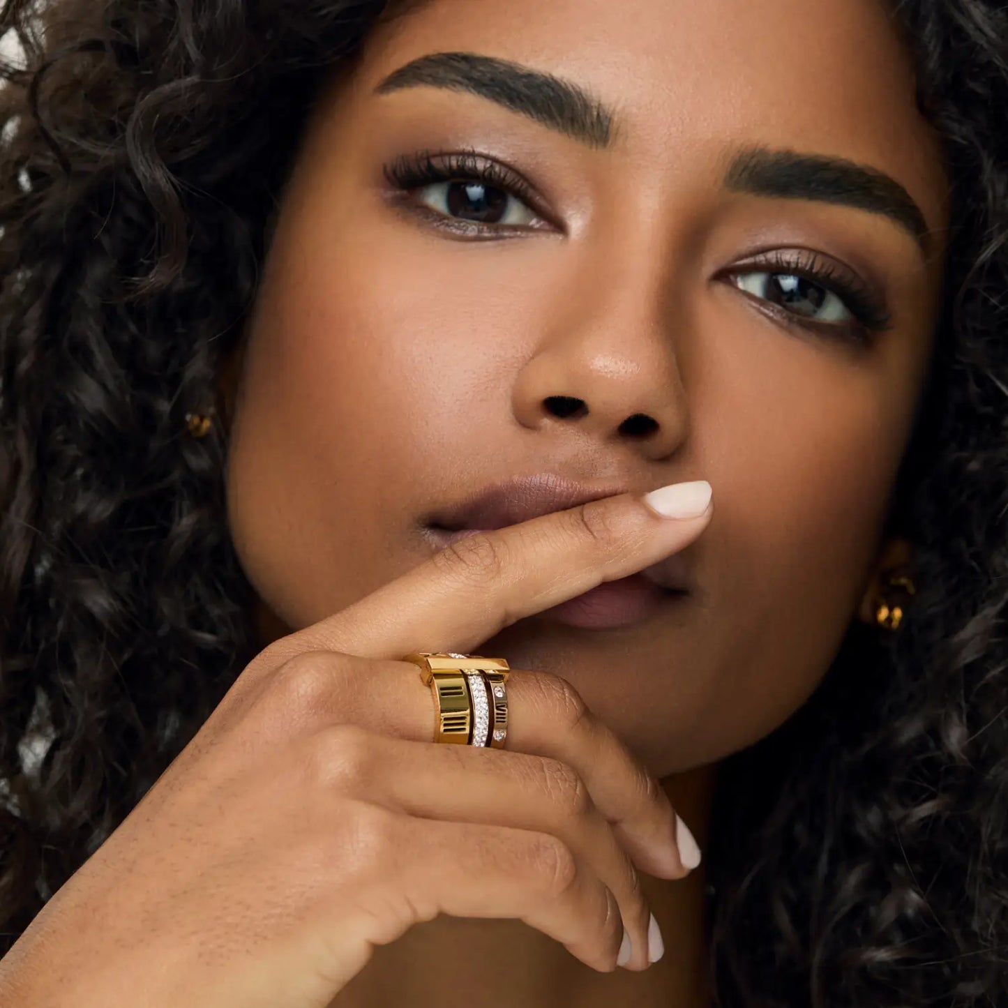 Anel Triplo Banhado em Ouro 18k