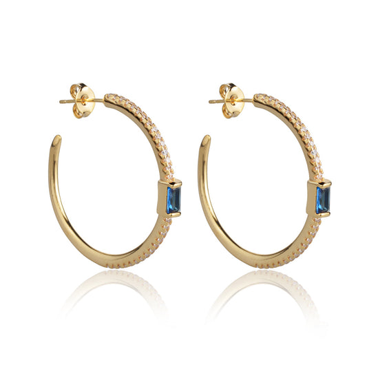 Brinco Argola com Zircônia Gold 18k