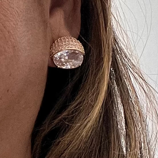 Brinco Cravejado com Pedra de Zircônia