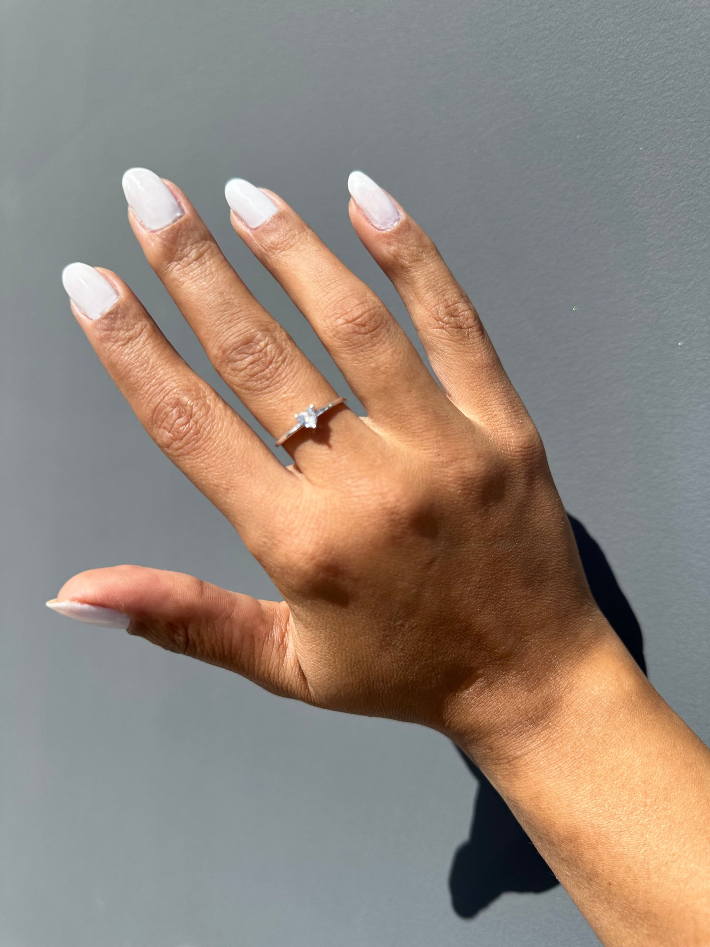 Anel Prata 925 Solitário Coração  Zirconia