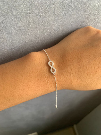 Pulseira Do Infinito Pedra Zircônia