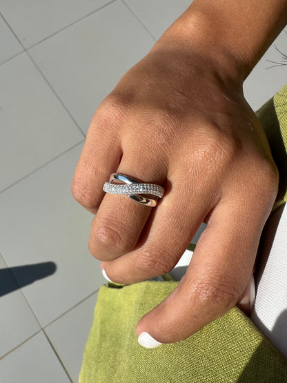 Anel Prata 925 3 Elos