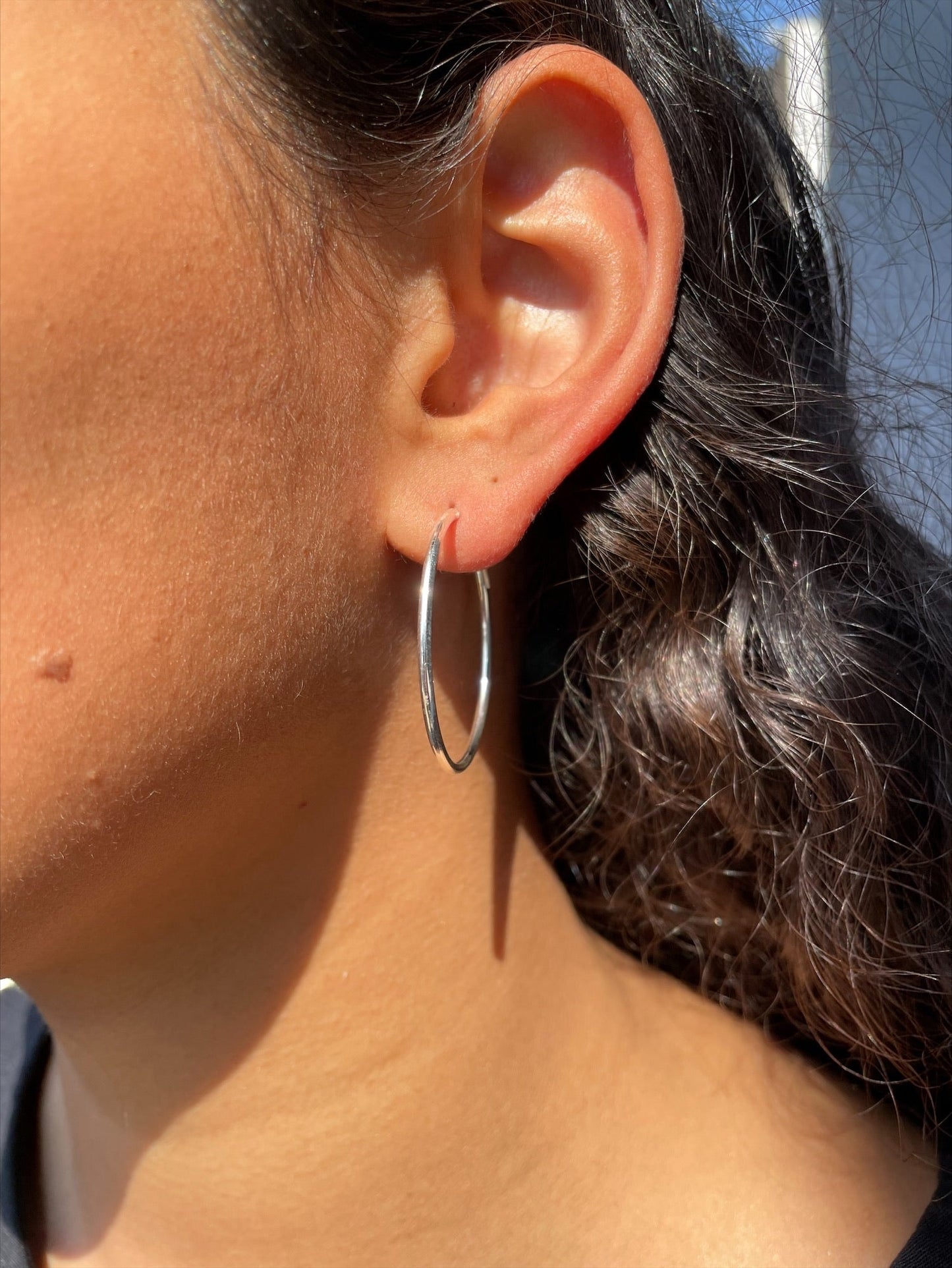 Brinco De Prata Argola Lisa